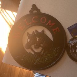 Welcome sign cast iron asking $50