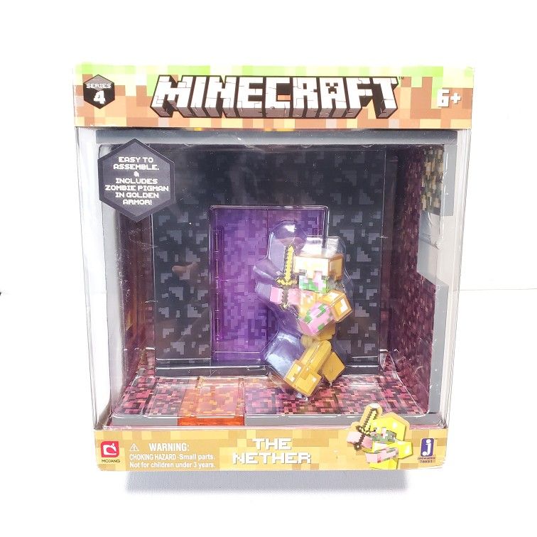 NEW Minecraft The Nether Series 4 Playset:SEALED & Retired: 2017 Mojang Jazwares