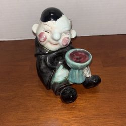 Early Walter Bosse MONK Faience Terracotta Art Pottery Austria 1920s-1960s BR 6 1/2” x 6”