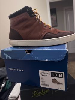 AZ Ramble Brown High-Top Sneakers Size 10
