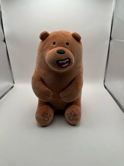 Miniso We Bare Bears Cn Grizzly Bear Brown Plush Stuffed Toy Animal 11”