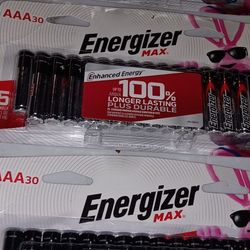 3 Packs Of 30 AAA Energizer  Batteries 