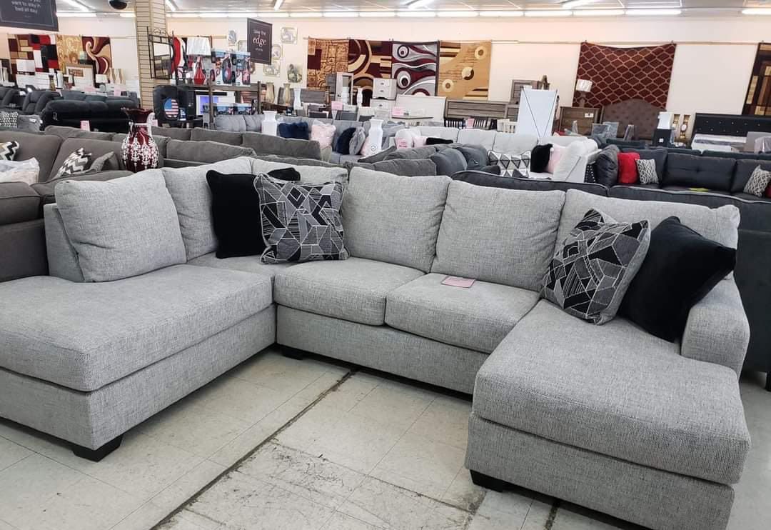 Gray Chaise Sectional Couch