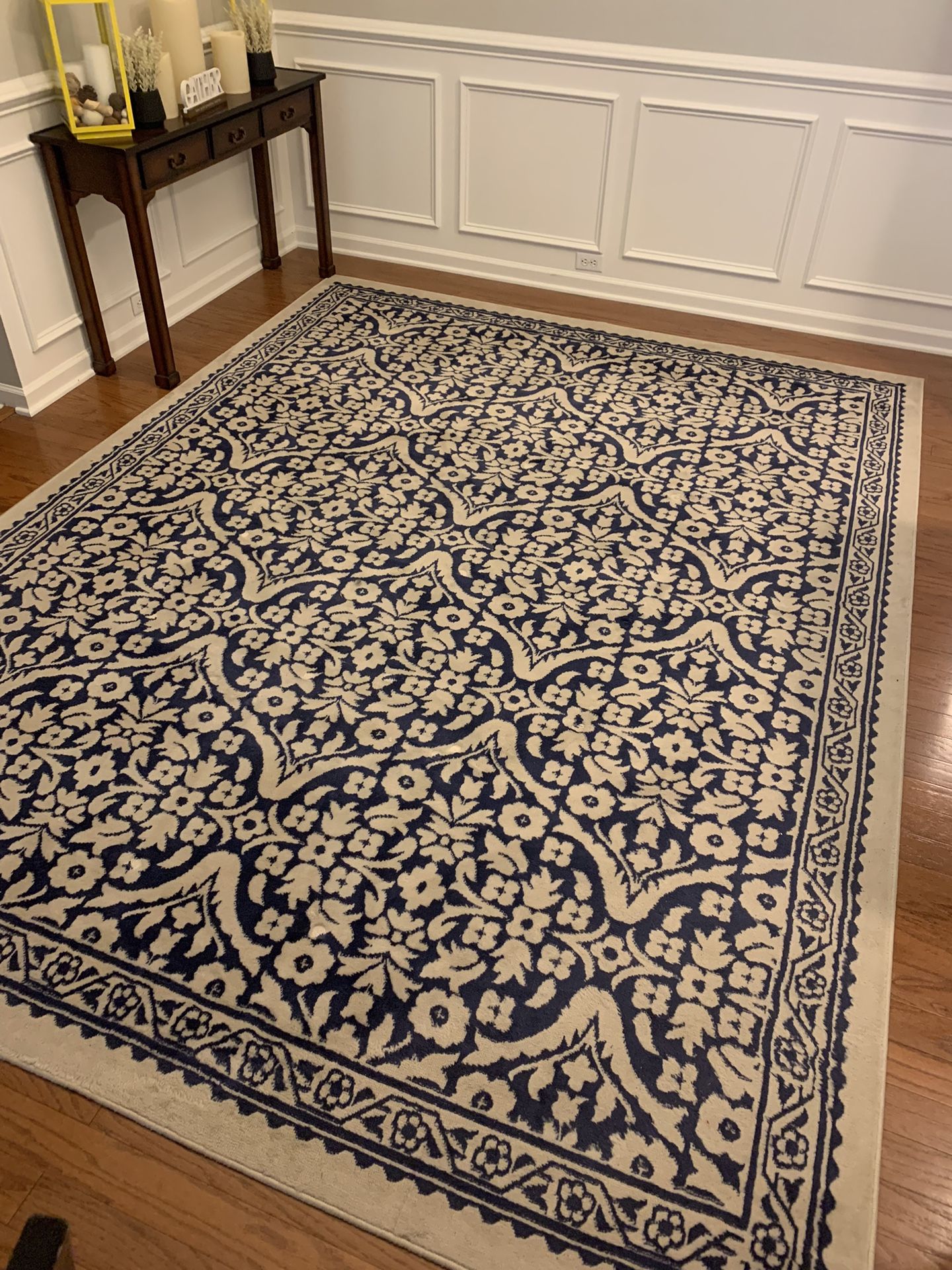Navy and Cream Rug