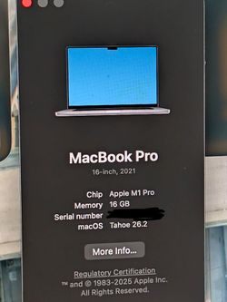 Apple Macbook Pro 16 inch M1 Pro 16GB/512GB Space Gray
