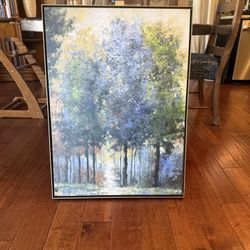 Large 34” Framed Canvas - “Afternoon Light” - Deep Gold Float Frame