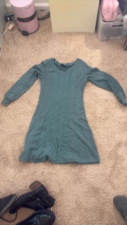 Green sweater dress