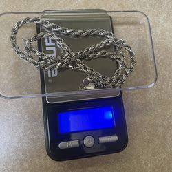 Two Diamond Cut Solid Silver Rope Necklaces