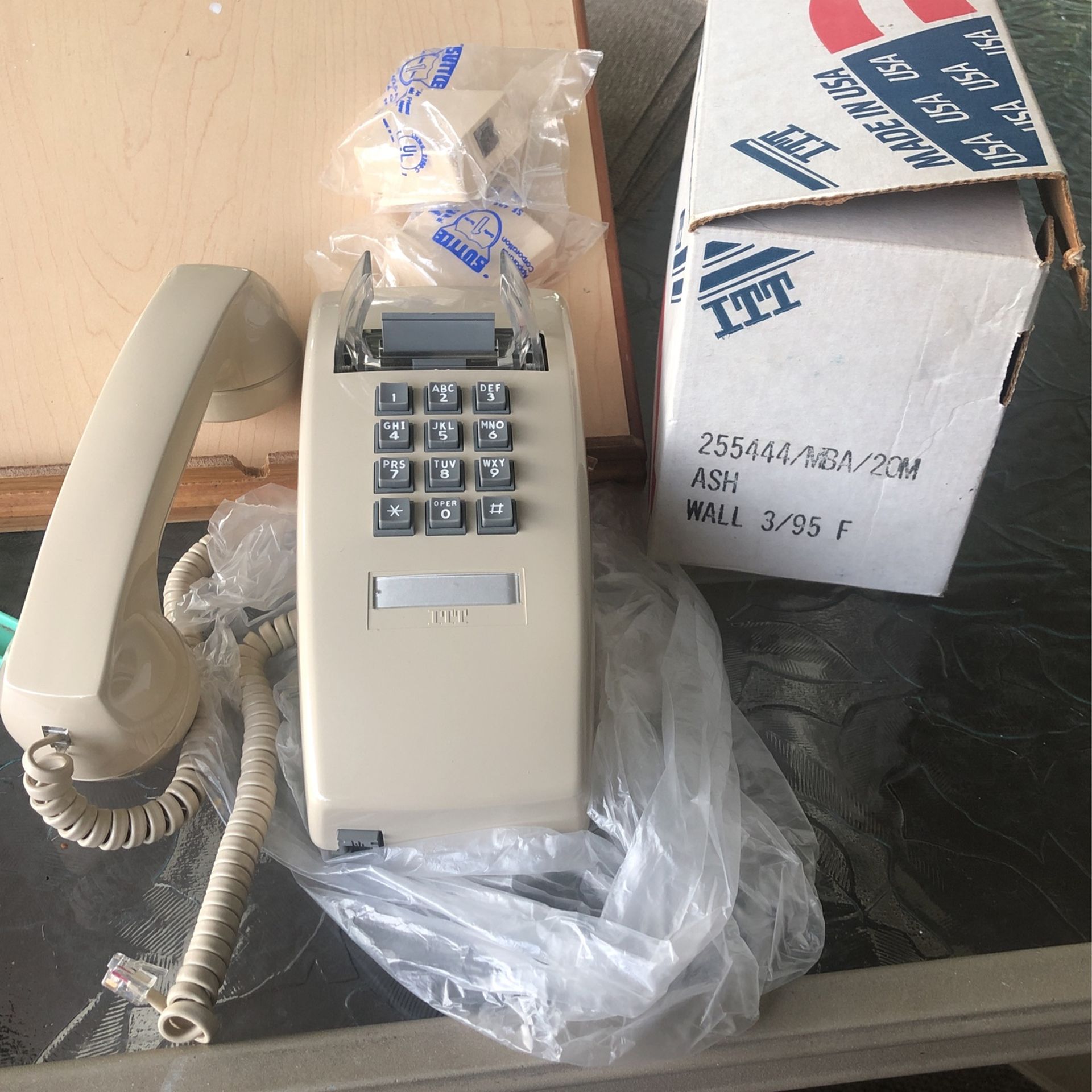 Vintage ITT Wall Phone Ash Model 255444 Ash