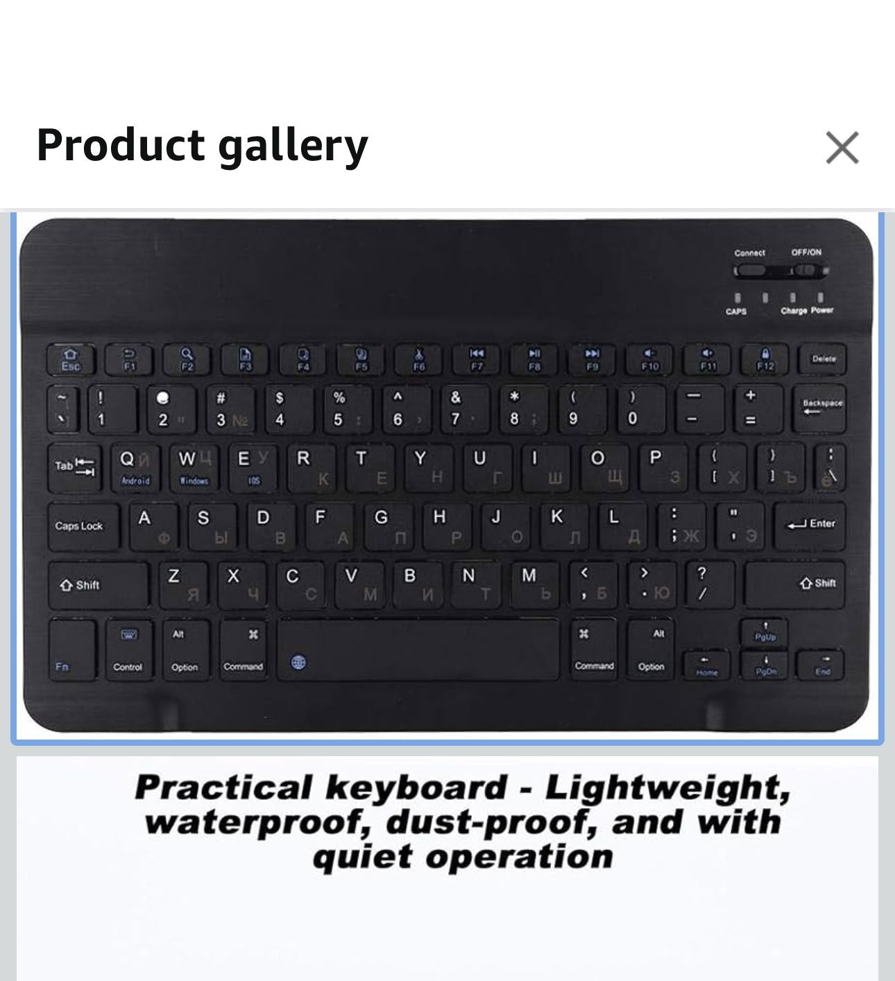 Bluetooth Keyboard 10.1 Inch Ultra Thin Multi Device Keyboard with 80 Key, Russian/English Dual Language for Tablet Phone PC and Other Bluetooth Devic