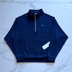 Alo Yoga Accolade 1/4 Zip Pullover Sweatshirt Navy Blue NWT Size Medium