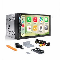 AINAVI Double Din Car Radio Stereo Wireless CarPlay Android Auto, 7” Touch Screen Head Units, Bluetooth, GPS, Backup Camera