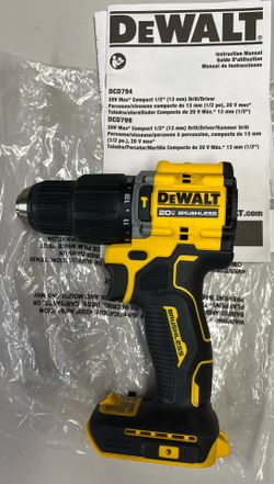 NEW DeWalt ATOMIC 20 V Max Brushless Cordless 1/2 in. Hammer Drill (Tool Only)