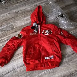  49ERS Alpha New Era Bomber Jacket