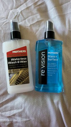 Mothers Car Detail Spray Set - Waterless Wash & Wax + reVision Glass Surface 3.4oz