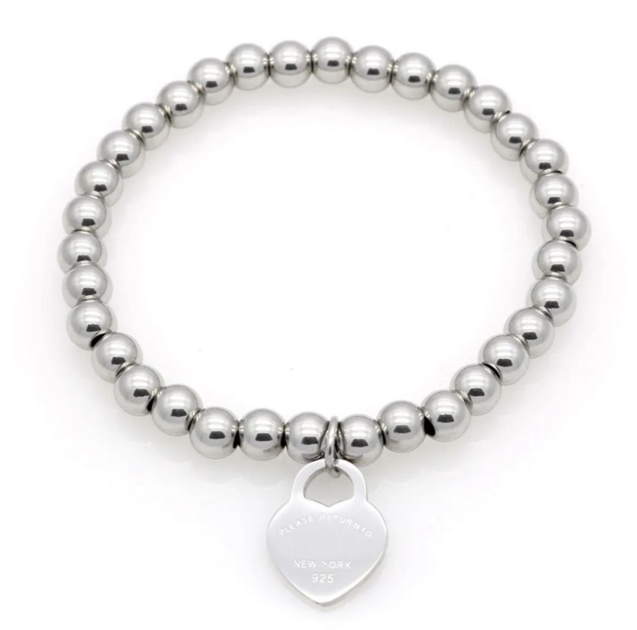 Bead Bracelet With Heart Charm