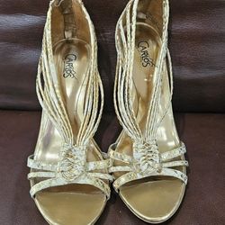 NEW Gold Carlos Santana Heels Sz 7.5