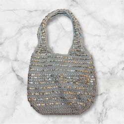 Silver sequin shoulder bag