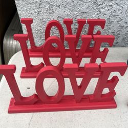 Red Wood Love Signs