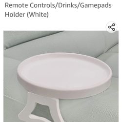 Sofa Arm Clip Tray, Side Table for
Remote Controls/Drinks/Gamepads
Holder (White)