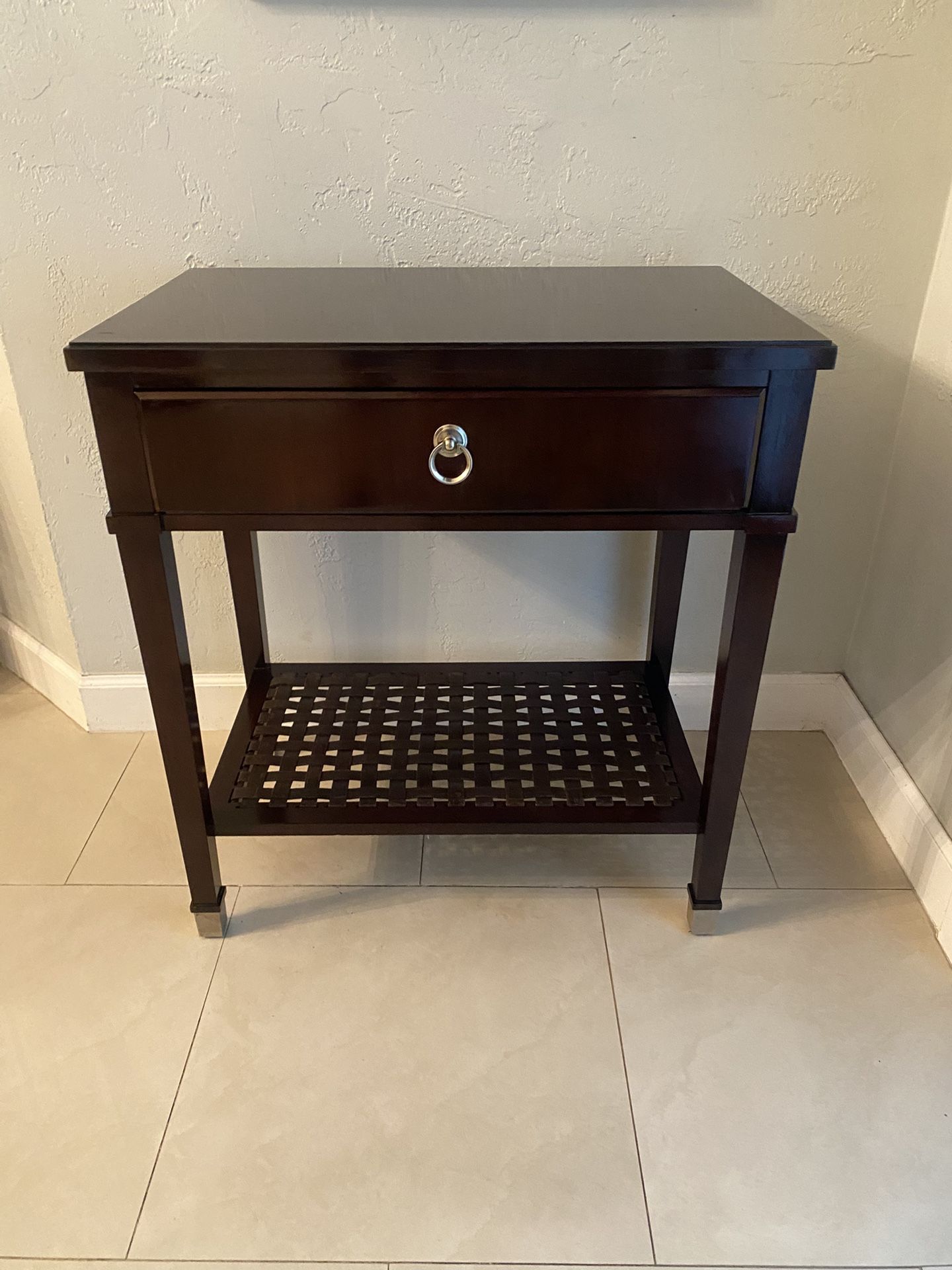 Dark Wood Nightstand / Accent Table