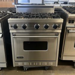 VIKING 30”WIDE GAS RANGE STOVE IN STAINLESS STEEL 4 BURNERS 