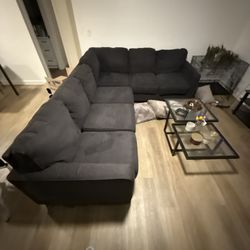 Dark Gray Sectional Couch – Large