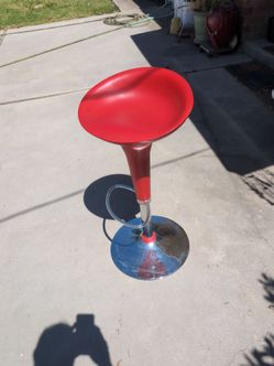 Bar stool chair, bucket swivel with pedestal foot rest, retro red!
