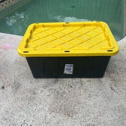27 Gal. Tough Storage Tote in Black and Yellow
