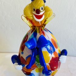vintage mid century murano glass clown