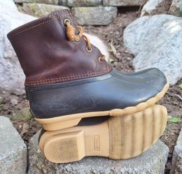 Womens Sperry Brown Top-Sider Duck Boots Size 6W  (WIDE)