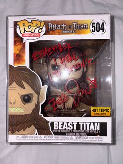 Attack on Titan Beast Titan Funko Pop! 504 Signed