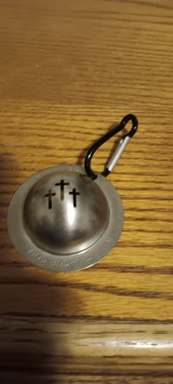 Tin cup cross marker for golf ball