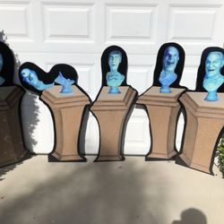 SINGING BUSTS - HAUNTED MANSION - HALLOWEEN LAWN ART 
