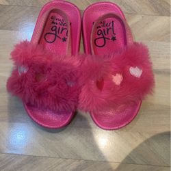 Toddler girls Fur Slides Size 8