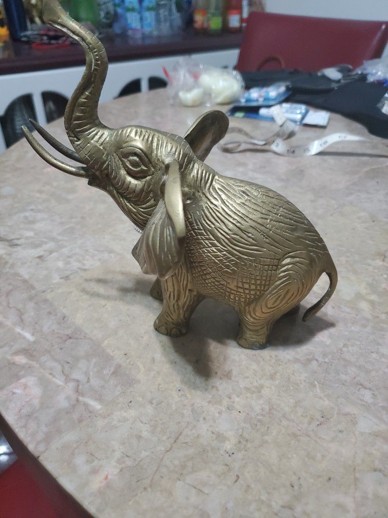 Vintage Solid Brass  Elephant