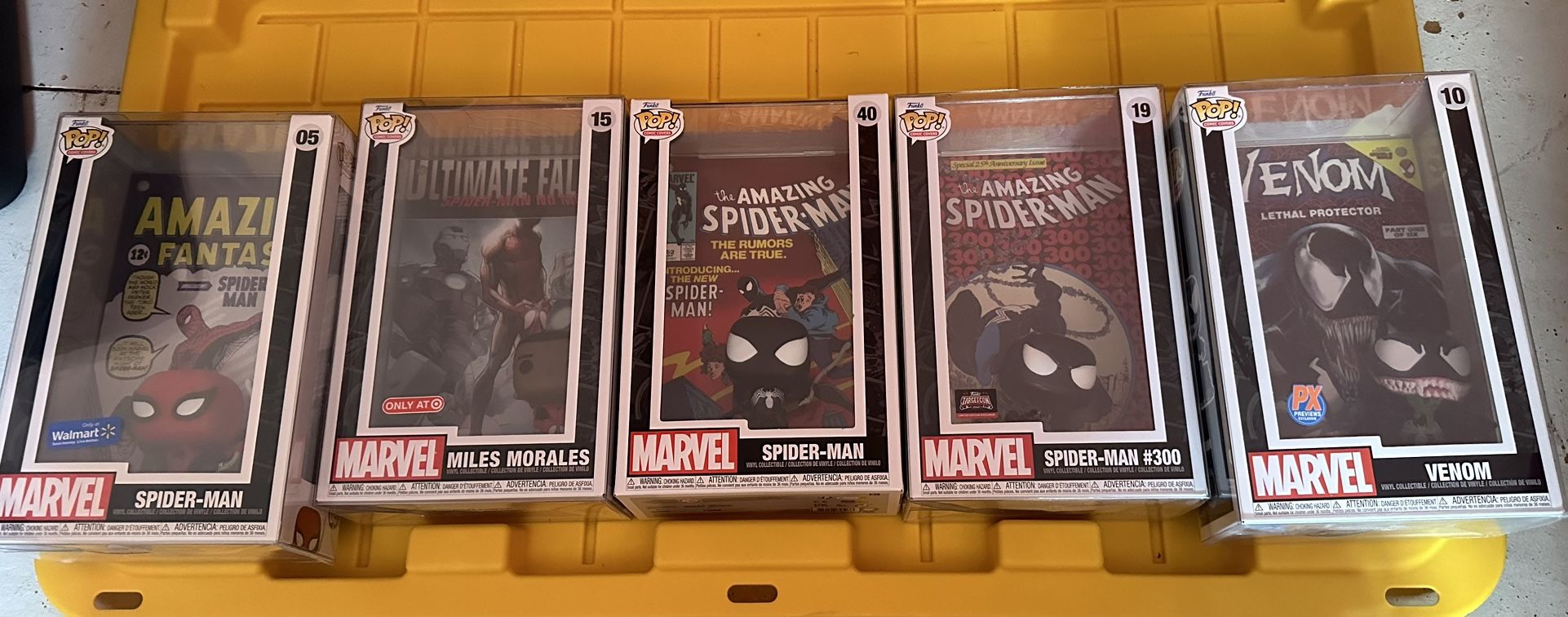 Funko Pop Comic Cover Spider-Man/Venom Lot