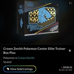 Crown Zenith Pokemon Center Etb (Factory Sealed)