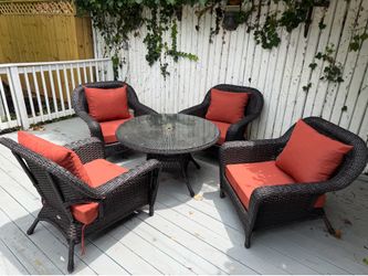 Tortuga Outdoor Lexington 5 -Piece Brown Wicker Patio Wicker Round Table $649 CAN DELIVER!