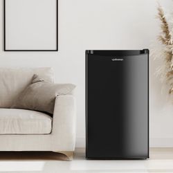 3.2 Cu.Ft Mini Fridge with Freezer, Single Door Mini Fridge, Dorm Fridge, Adjustable Thermostat, Mini Refrigerator for Bedroom, Office, Dorm