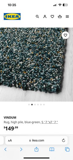 Ikea VINDUM Rug, high pile, blue-green, 5 ' 7 
