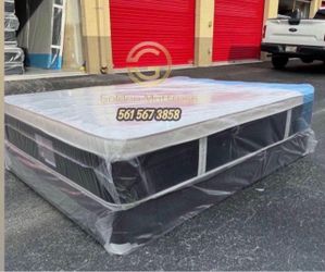 Queen Mattress Set Plush PillowTop – Brand New –  Same Day Delivery Available 🚚