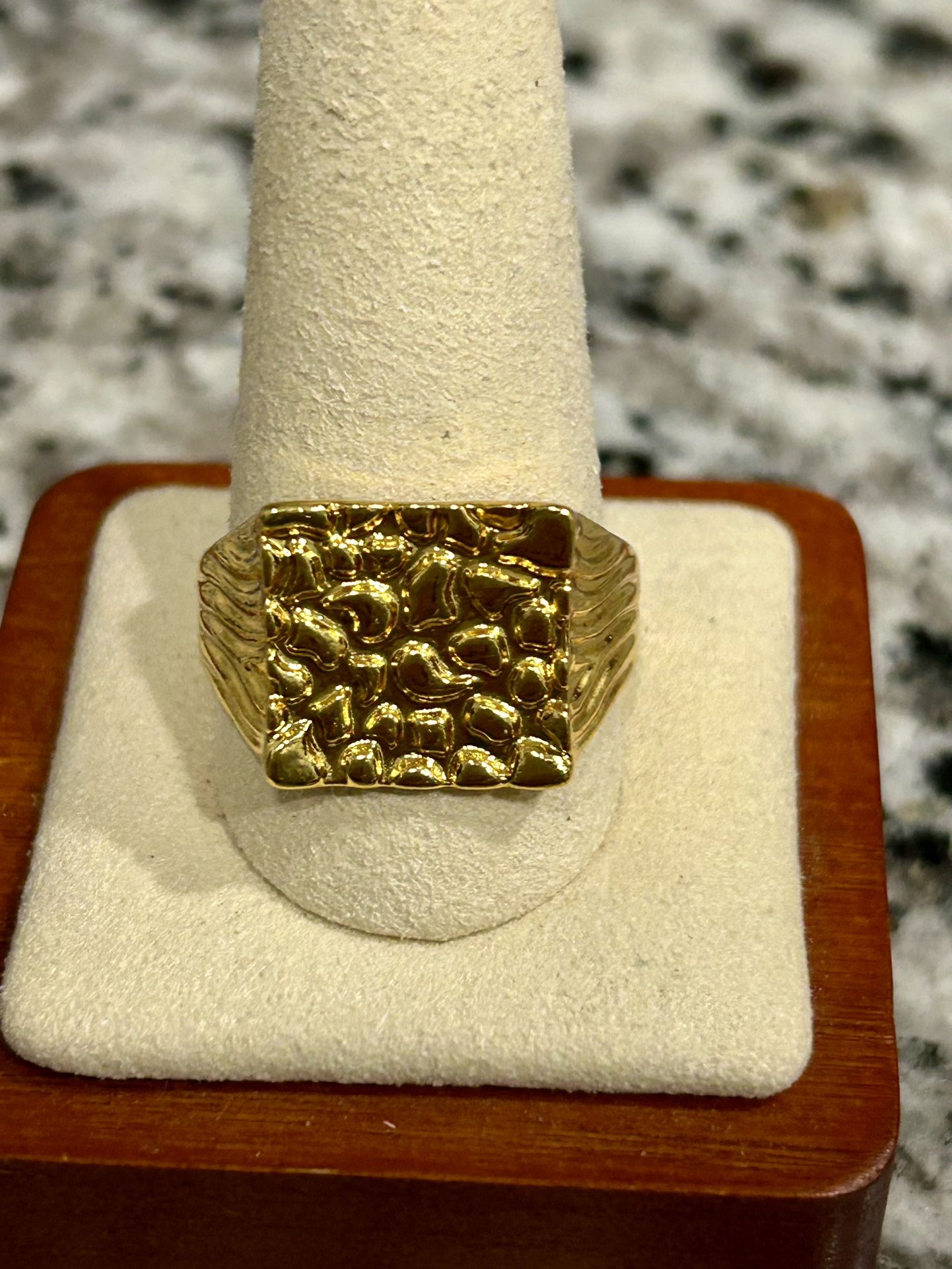 NEW 14ktgp Men’s Nugget Ring 