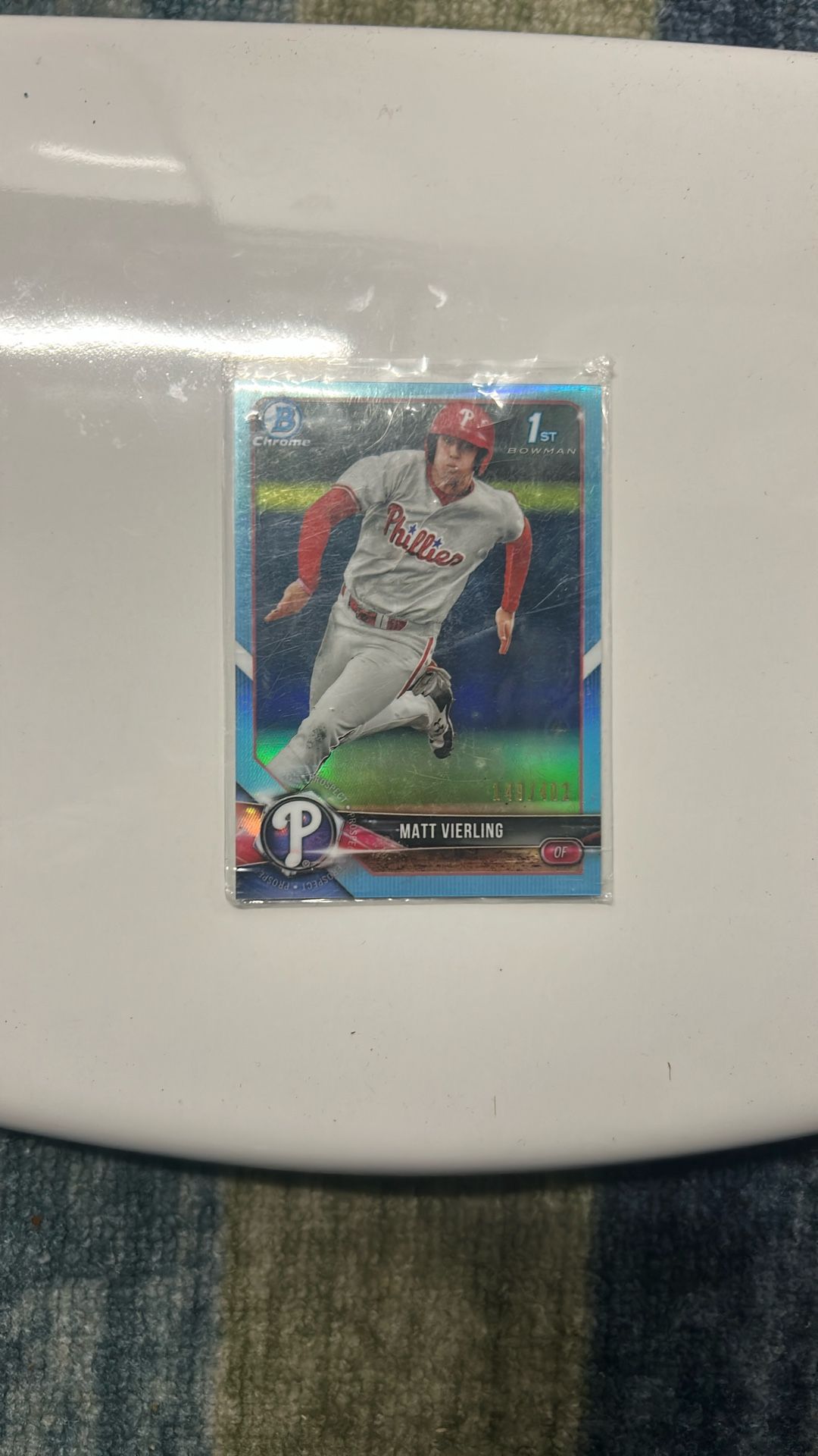 MATT VIERLING 2018 1st BOWMAN DRAFT CARD BDC-2 PHILLIES (FIRST ROOKIE CHROME)