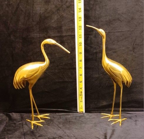 Vintage Dolbi Cashier 1980 Brass Egret Figurines