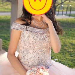 Xv Dress  Color Blush Size Small -Medium 