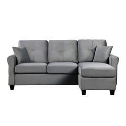 Brand New Gray Linen Reversible Sofa Chaise (82.5" x 59" x 37"H)