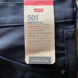 Levi’s 501 Original Shrink To Fit Black W34 L32
