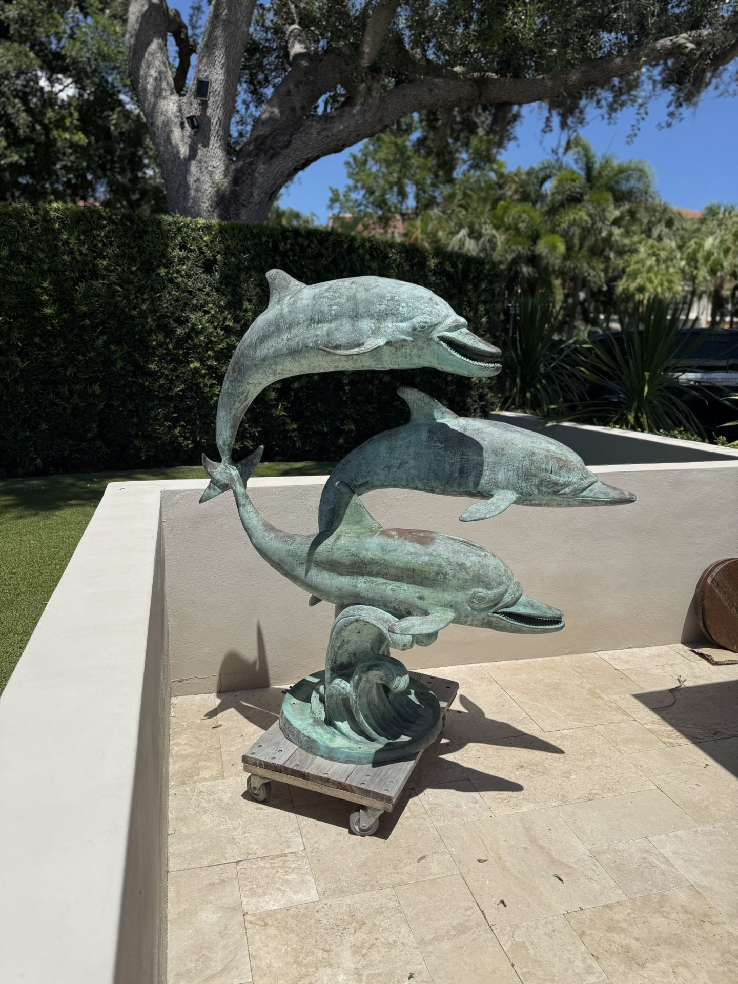 Solid Bronze Dolphin Fountain
