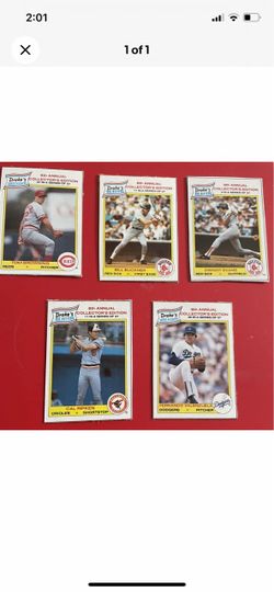 Lot of 5 Drakes hand cut baseball cards